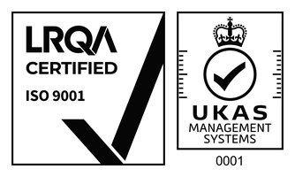 LRQA ISO 9001 certified · UKAS Management Systems