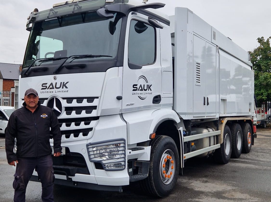 The fifth SAUK vacuum excavator, a Mercedes Arocs, delivered to the yard